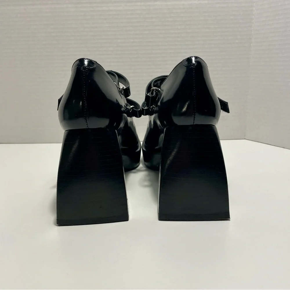 NODALETO Bulla Babies Mary Jane Platform Heels | Black Gloss Leather | EU 38 - Picture 7 of 11